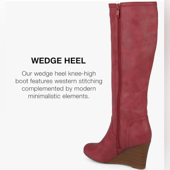 Journee Collection Langly Wide Calf Wedge Boot. Size 11 - Picture 7 of 9